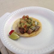 Lengua taco with guacamole   $1.75