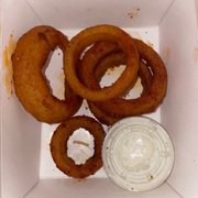 Paid 6$ on door dash for 5 onion rings :(  Favorite place but was sad to receive this