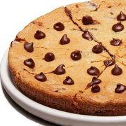a chocolate chip cookie on a plate