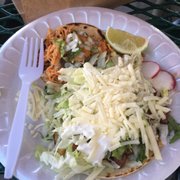 Veggie and chicken taco. Yum