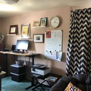 A warm, comfortable office provides a safe space for clients.