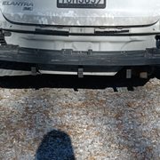 Back bumper support, hand written vin on support