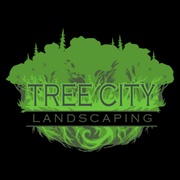 the logo for tree city landscaping