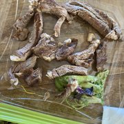 Super dry mangled fatty steak for my salad.