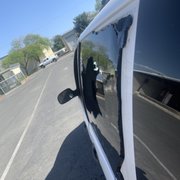 Broken glass window