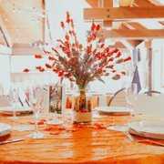 Mindy and her staff also set our tables, skirted the linens rented through her, and placed our centerpieces!