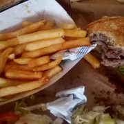 Double burger and fries