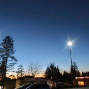 Changed the parking lot lights at Paradise Shopping Center..65 feet in the air