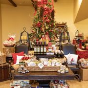 a christmas tree in a store