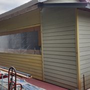 After hardie siding installation. Before painting.