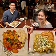 Date night with vegan buttered chicken and pork chile verde! Spanakopita (not pictured here) were appetizing too!