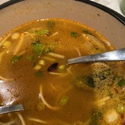 Spicy beef noddle soup with cockroach.