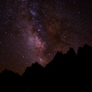 The Milky Way flowing from the Kearsarge Pinnacles. Kings Canyon National Park, CA, USA.