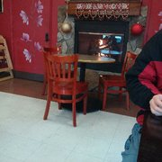 Warm fire for the cold fall days and great food