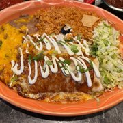 Cheese enchilada , chicken burrito plate