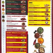 the menu of the restaurant