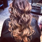 Beautiful Balayage with 18 inch extensions. Karen Retnolds at Dimentions Salon Chico.
