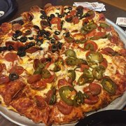 Pepperoni half olive half jalapeño