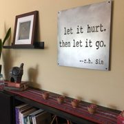 A warm, comfortable office provides a safe space for clients.