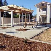Picnic area and mailboxes