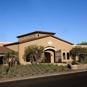 the front of the building