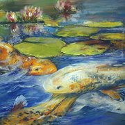 Koi Pond
 Pastel Painting
 Janet Lombardi Blixt