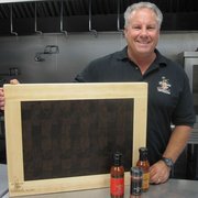 Paul Lema and his new cutting board.