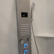 A simple add on shower unit to add on numerous comforts. Including a handheld sprayer, waterfall shower and four body sprayers.