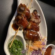 Bacon wrapped beef something...