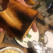 a burnt piece of bread