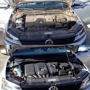 Engine bay detail before and after