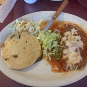 Pupusa (chicken and cheese) with marinated cabbage and Chile Relleno  - ala carte