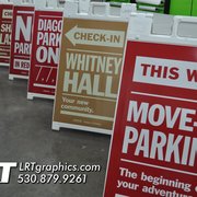 LRT Graphics did this custom A-Frame side walk signs for Chico State. A-Frame signs are perfect for all events. Get yours today!