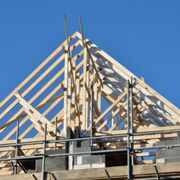 the roof of a house under construction