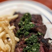 steak and french fries on a plate