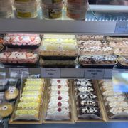 Case full of desserts