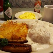 Biscuits & gravy plus a side of eggs.