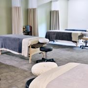 Hands on massage learning in our brand new classroom!