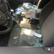 What I woke up to on Sunday, before Miller glass fixed it