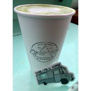 Large hot matcha and an equilateral coffee sticker, could be yours for only $1!