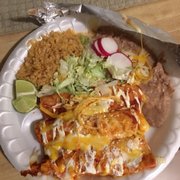 Three enchilada plate . Really good!