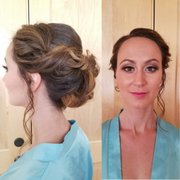 Bridesmaid updo and makeup