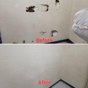 Here are a few of the many hole repairs we did for Harbor freight tools in chico!!