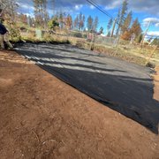 Weed block before installing rock