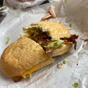a close up of a sandwich