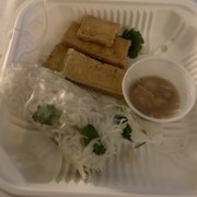 Tofu spring rolls. Hard pass.