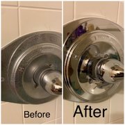 Before and after shower faucet