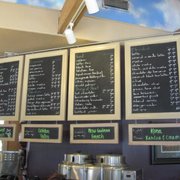 Lots of drink choices and I wonder if the person who did the calligraphy on these boards was tired afterwards.