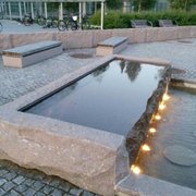 Monolith stone fountain - big stones like this available at Sutherland Landscape!