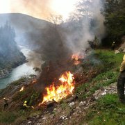 Prescribed control burn in wietchepech ca for Yurok Indian tribe